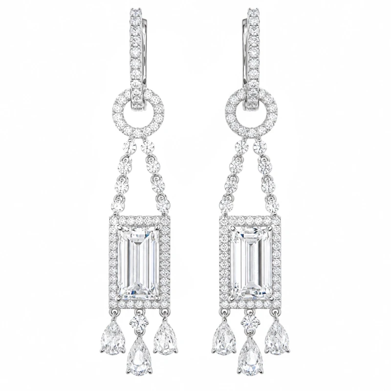 BAGUETTE DIAMONDS 2.29-2.28 CT G/VS1 EARRINGS