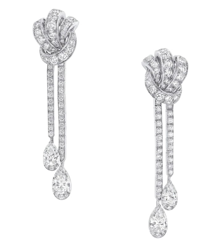 Graff Tilda’s Bow Double Pavé Diamond Drop Earrings RGE1400 1