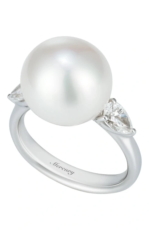 Mercury PEARL AND DIAMOND RING 0.63ct (SIZE 53) MR22999 1