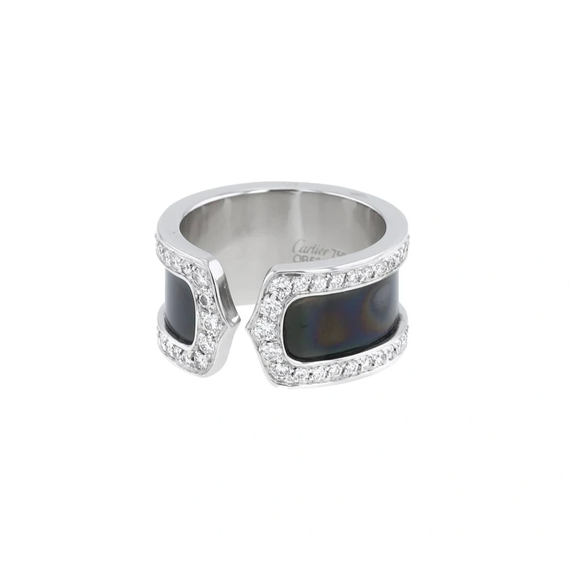 Cartier C DE CARTIER BLACK RING (SIZE 53) cdecartier0602 1