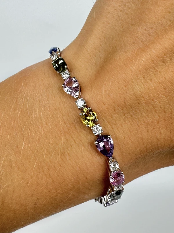 RalfDiamonds MULTISHAPE SAPPHIRE 12.8 CT BRACELET RFD12.8 CT 5