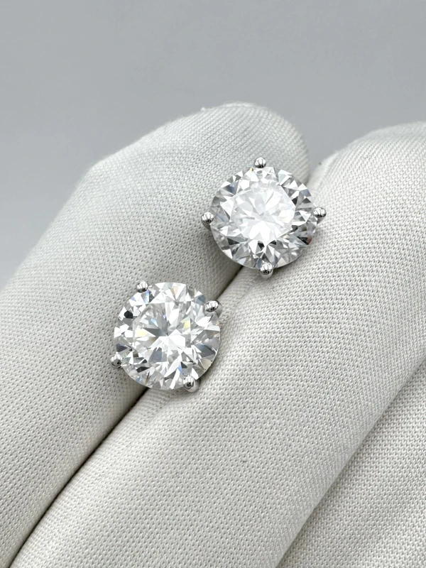 Earrings without a brand СЕРЬГИ-ПУСЕТЫ С БРИЛЛИАНТАМИ 3.01-3.01 CT D-E/VS1 (GIA) EXEXEX NN3.01-3.01D-E 5