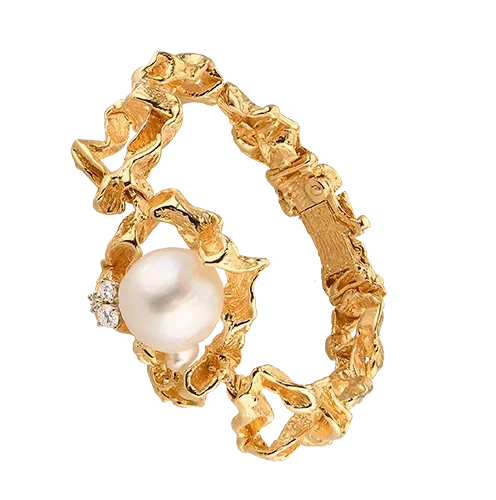 Earrings without a brand Gilbert Albert,  Cultured Pearl and Diamond Parure 16541604 4