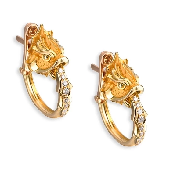VERSAILLES COLLECTION FISH FOUNTAIN  EARRINGS 