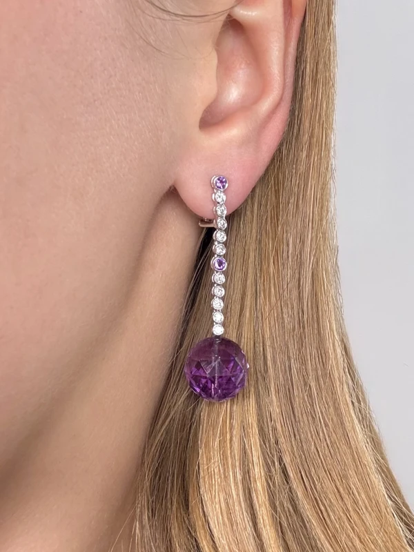 Adler AMETHYST AND DIAMONDS EARRINGS adler2806 2