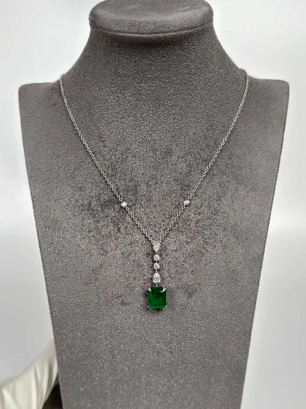 VERDI JEWELLERY EMERALD 6.66 CT & DIAMOND NECKLACE A13M 2