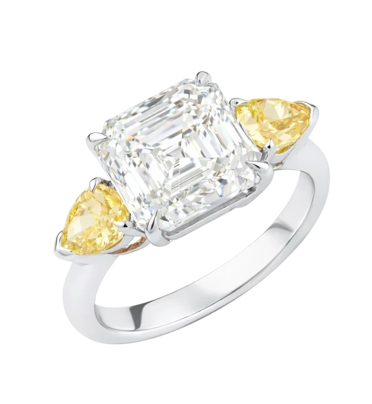 SQUARE EMERALD DIAMOND 4.60ct G/VVS2 RING (GIA)