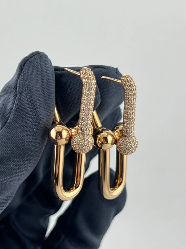 Tiffany & Co Tiffany HardWear Large Link Earrings in Rose Gold with Pavé Diamonds 74111289 4