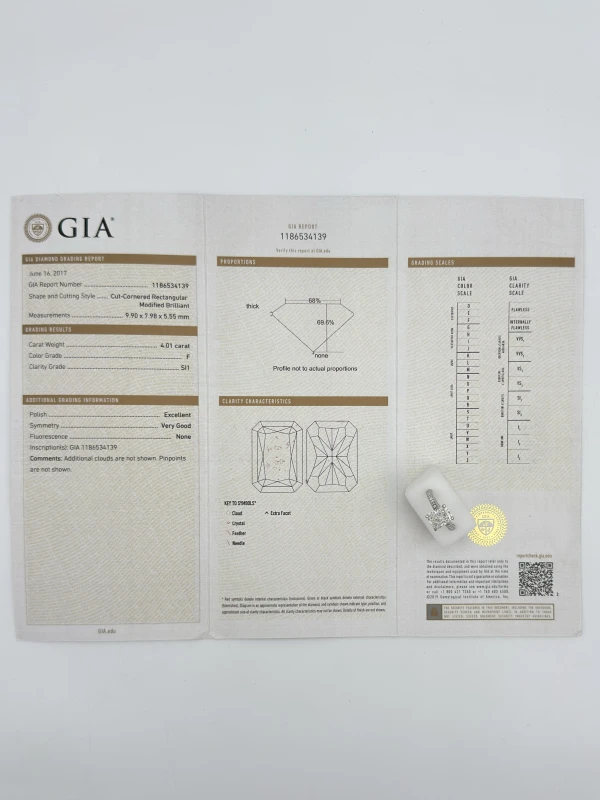 СЕРЬГИ NO NAME DIAMOND RING 4.01 CT F/SI1 (GIA) NNR4.01CT 5