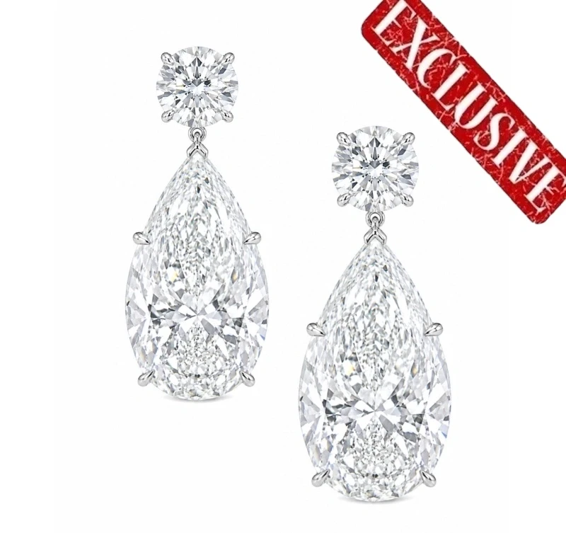 PEAR DIAMOND 6.14-6.37 CT G/VS1 EARRINGS (GIA)