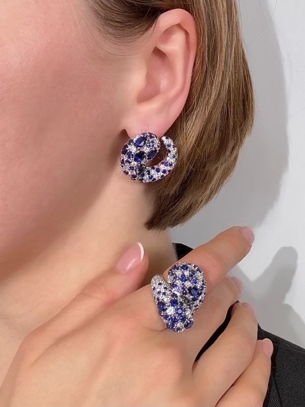 RalfDiamonds DIAMOND 7.97 CT E-F/VS & SAPPHIRE 20.46 CT SET RD SET 7.97-20.46 4