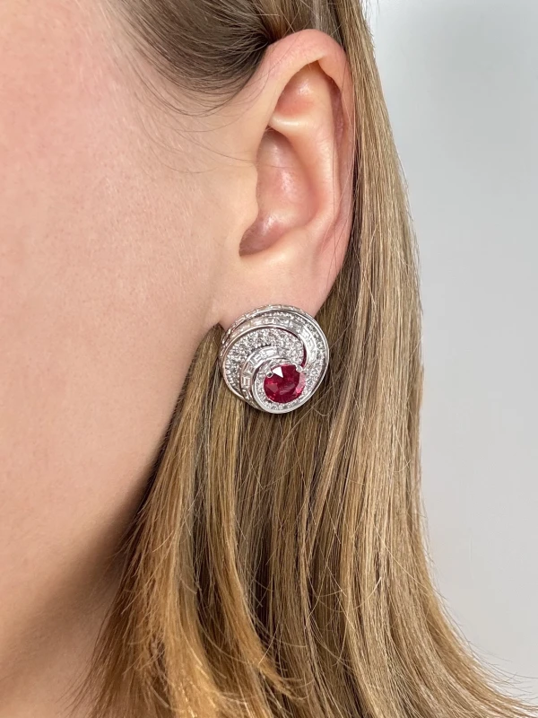 DeRosa RUBY ROUND EARRINGS 2.03 - 2.02 CT E184711282 5