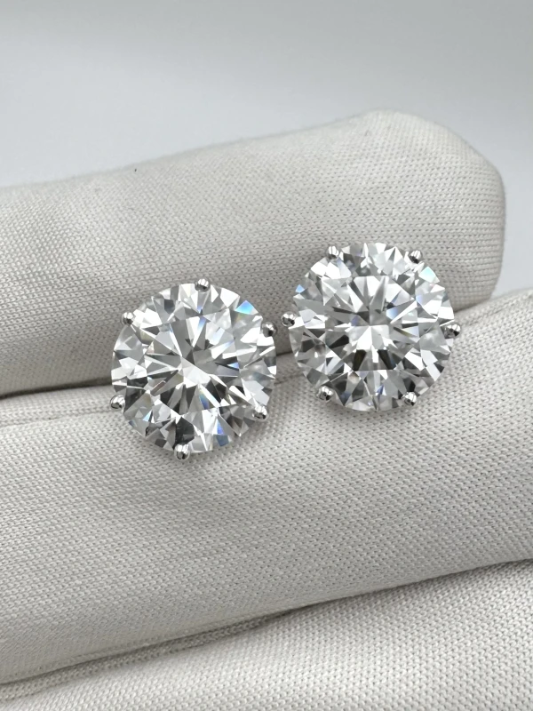 No name ROUND DIAMOND 5.39-5.30 CT E/VVS2 EARRINGS (GIA) EXEXEX nn5.39-5.30 E/VVS2 6