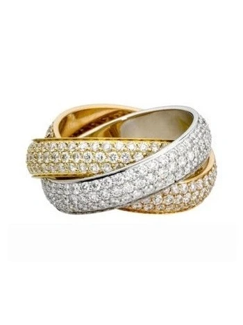 TRINITY DE CARTIER RING, FULL PAVE DIA (SIZE 54)