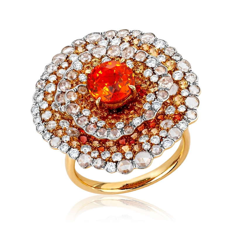 SPESSARTITE GARNET 2.20 CT RING (SIZE 53)