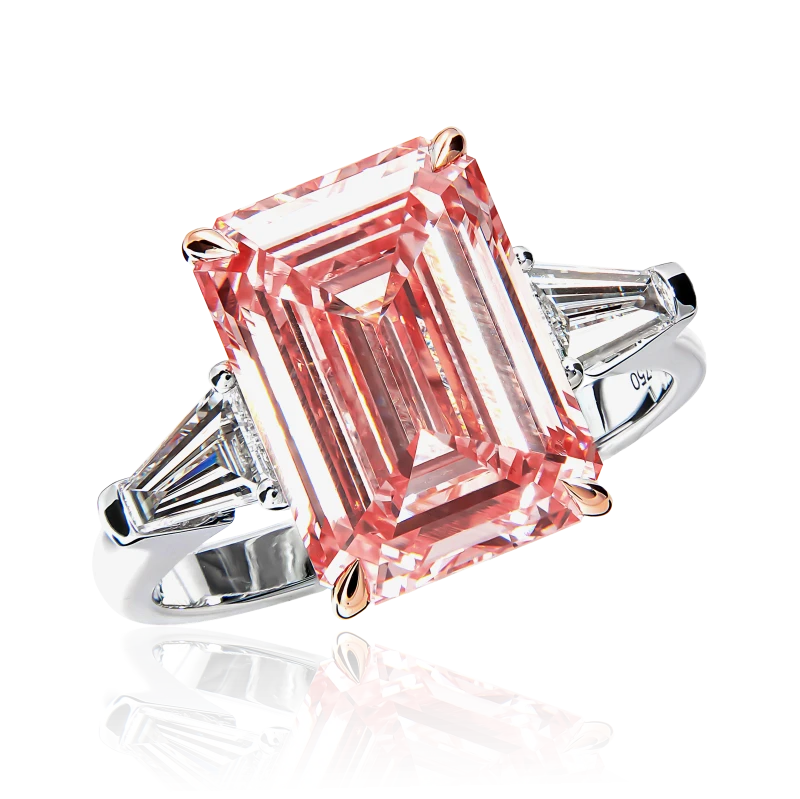 Earrings without a brand EMERALD DIAMOND 6.14 CT FANCY INTENSE PINK/VVS2 RING (GIA) 223506 1