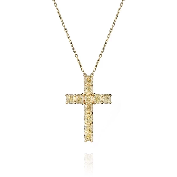 DIAMOND CROSS 1.28 CT FANCY YELLOW