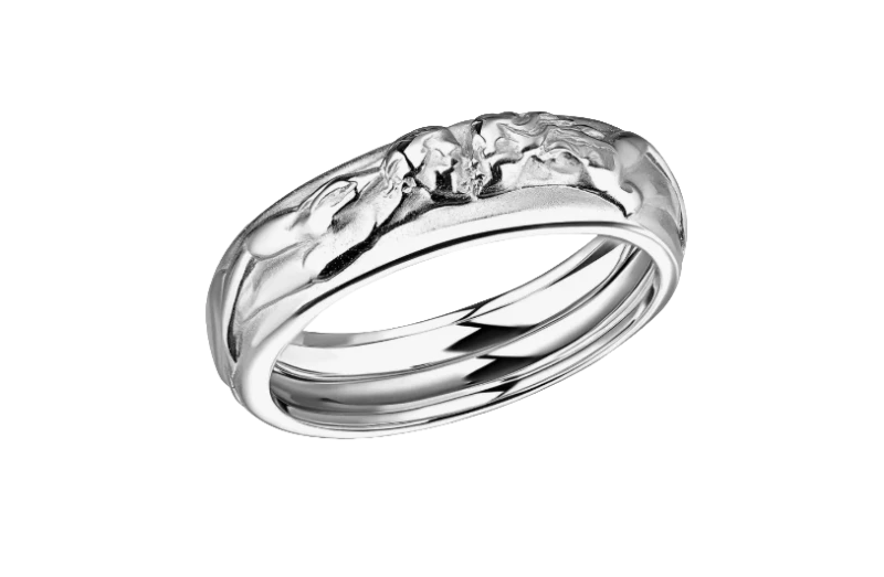Promesa White Gold Love Wedding Band (SIZE 63)