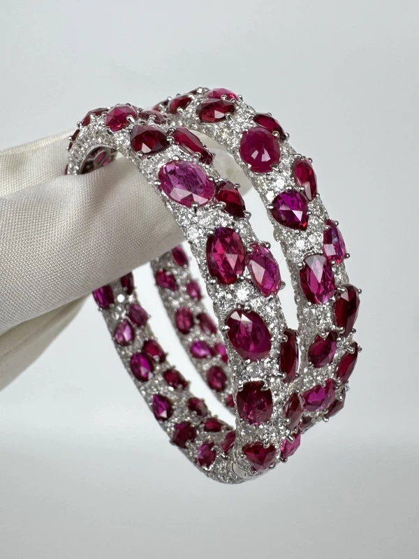 RalfDiamonds RUBY&DIAMOND HOOP EARRINGS RFD32CT 4