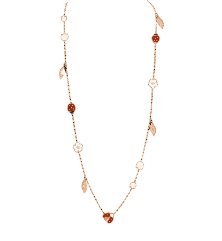 Lucky Spring long necklace, 15 motifs