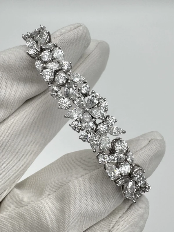 GRAFF WHITE ROUND & PEAR SHAPE DIAMOND  CARISSA BRACELET 11.98 CT RGB275 2