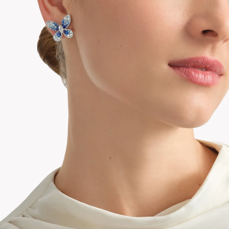 Graff Butterfly Sapphire, Tourmaline and Diamond Earrings RGE2016 2