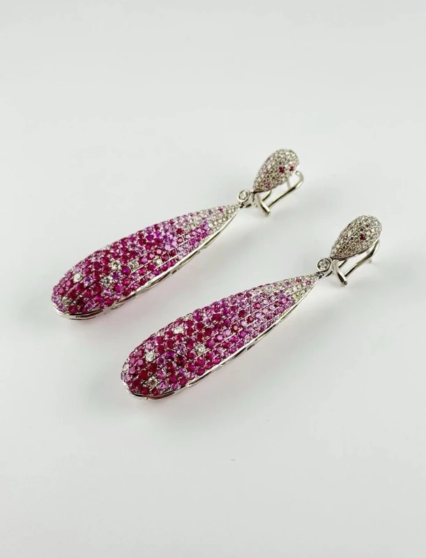 RalfDiamonds RUBIES, SAPPHIRES AND DIAMOND DROP EARRINGS RDE RUBIES, SAPPHIRES AND DIAMONDS 3