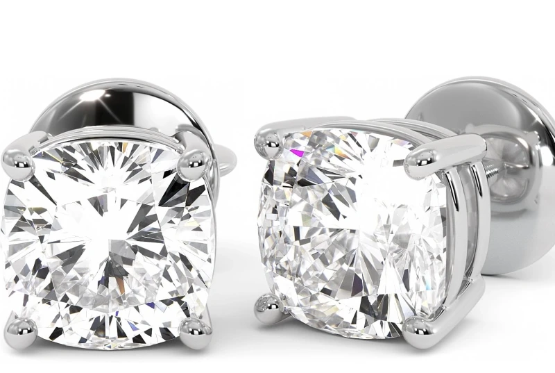 Earrings without a brand CUSHION DIAMOND 0.73 - 0.71 CT E/VS EARRINGS (GIA) NN0.73-0.71CT 1