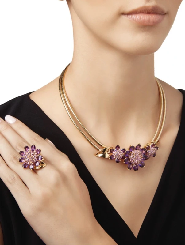 Van Cleef & Arpels PINK SAPPHIRE AND AMETHYST "HAWAII" TRANSFORMER SET VCA.H 2
