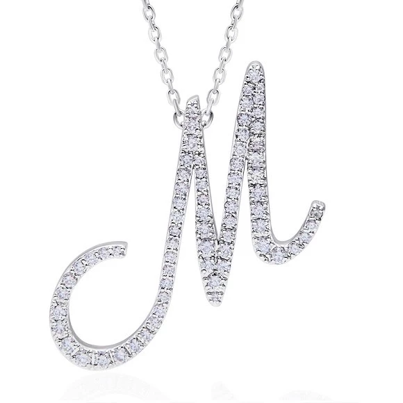 Earrings without a brand DIAMOND LETTERS COLLECTION, LETTER "М" PENDANT 1.05 СТ 