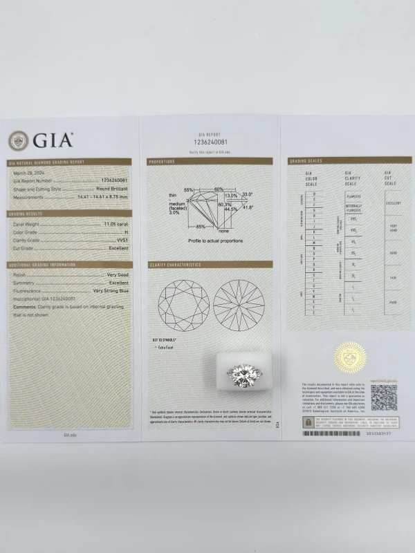 Earrings without a brand ROUND DIAMOND 11.05 CT RING (GIA) 081-NN11.05 6