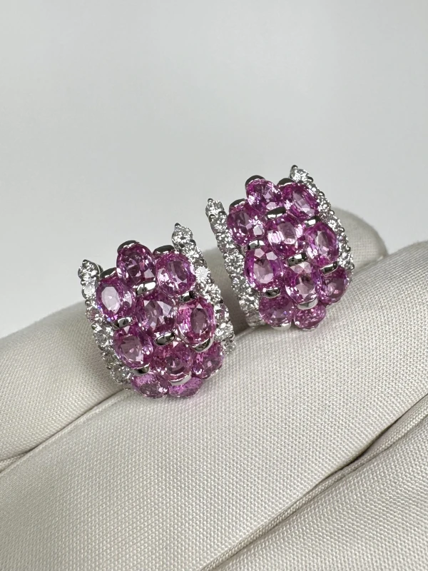 ADLER. PINK SAPPHIRE AND DIAMONDS EARRINGS AE1123 4