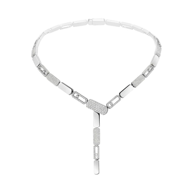 Imperial Move pavé tie necklace small