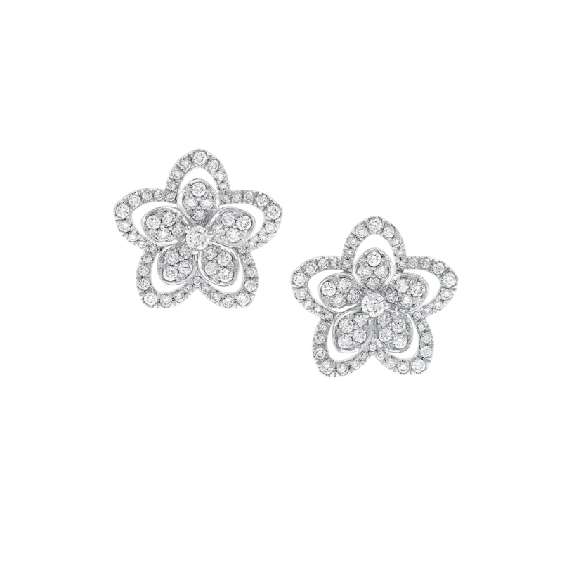 Wild Flower Diamond Stud Earrings
