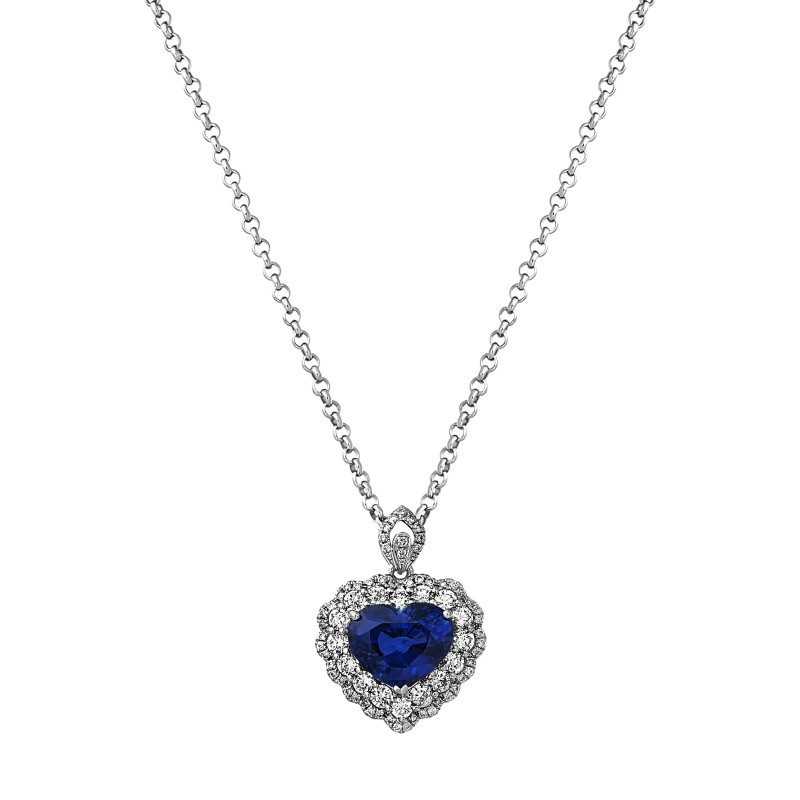 HEART SAPPHIRE 4.87 CT "ROYAL BLUE" PENDANT (AIGS)