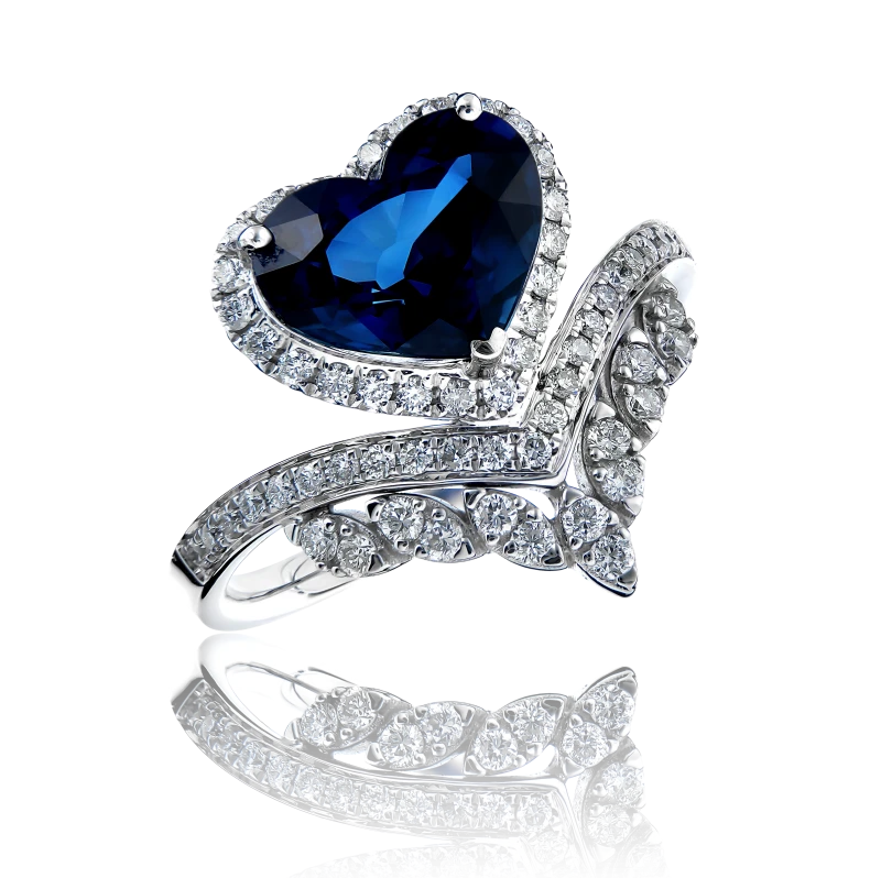 Earrings without a brand SAPPHIRE HEART 3.23 CT RING, ROYAL BLUE NNS3.23 CT 1