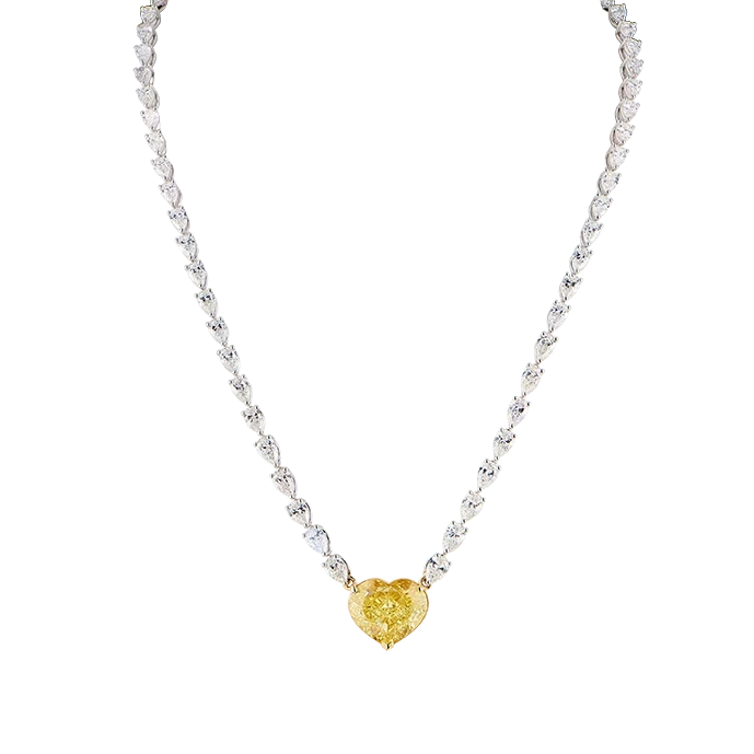 DeRosa HEART DIAMOND 10.03 CT FANCY INTENSE YELLOW /VVS1 NECKLACE (GIA) P17081242B 2
