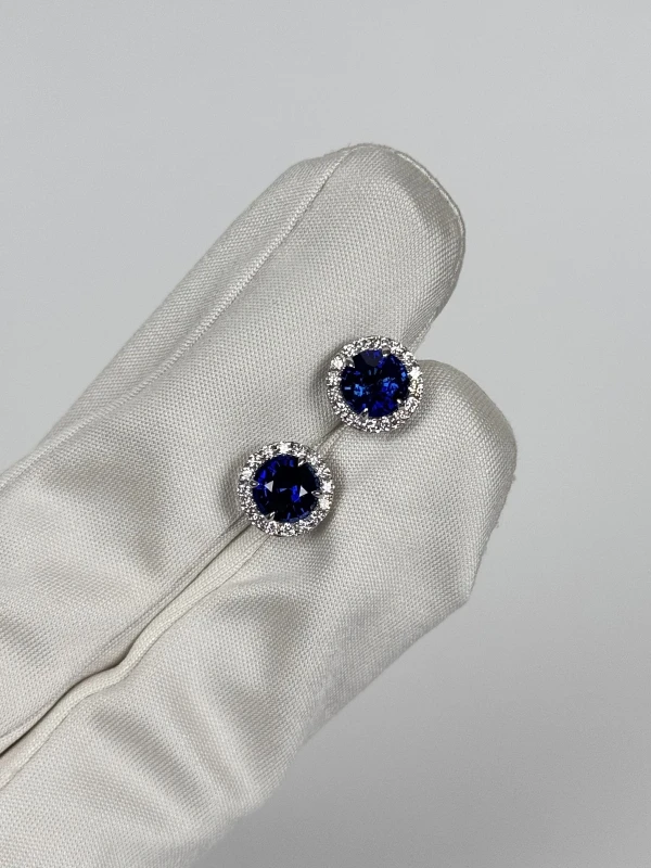 DeRosa SAPPHIRE EARRINGS 1.40 - 1.23 CT VIVID BLUE E428263 2