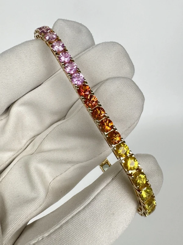 DeRosa MULTICOLOR SAPPHIRE 12.82 CT BRACELET (SIZE 17.5) B088346 2