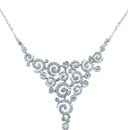 Diamond Large Swirl Necklace