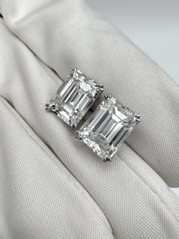 No name EMERALD DIAMOND 3.51 - 3.53 CT E/VS1 EARRINGS (GIA) NN3.51-3.53 7