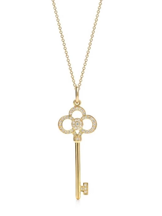 Crown Key in Yellow Gold with Diamonds, 1.5