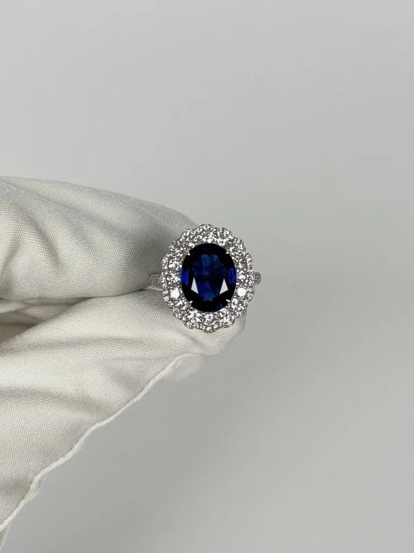 СЕРЬГИ NO NAME SAPPHIRE 6.19 CT AND DIAMOND RING NN6.19CT 2