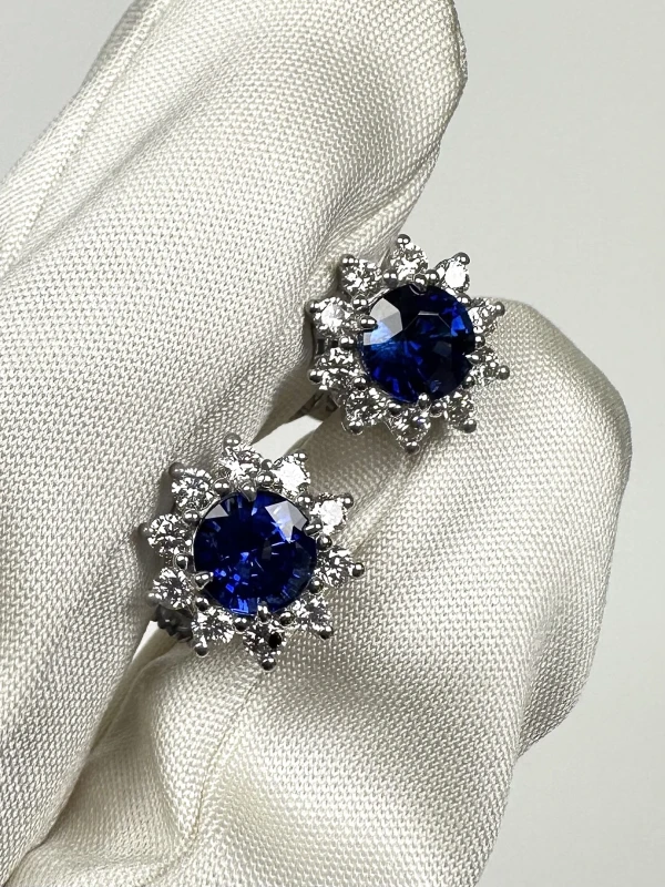 DeRosa Sapphire 1.13 - 1.15 ct and Diamond 0.89 ct Earrings E5693166 3