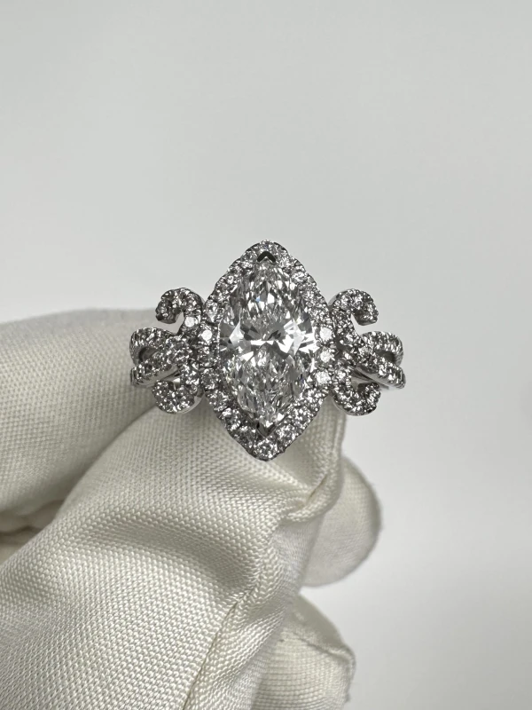 Earrings without a brand MARQUISE DIAMOND 1.01 CT D/VVS1 RING (GIA) NN1.01CT D/VVS1 2
