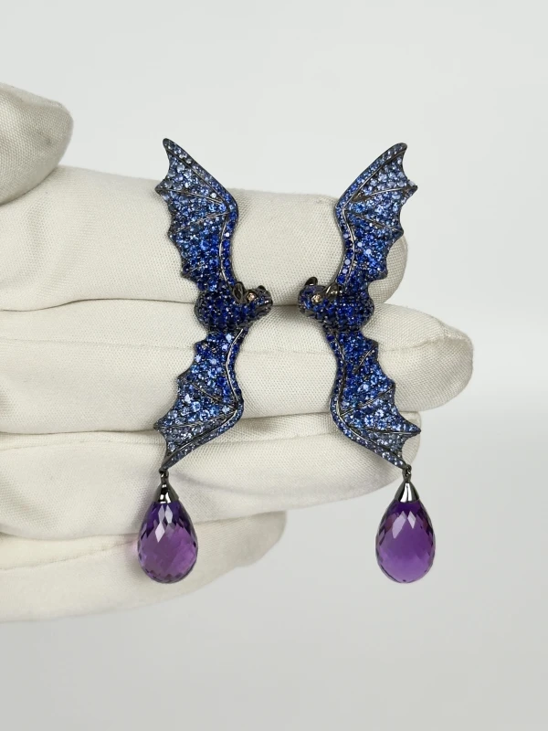 LYDIA COURTEILLE JEWELRY  SAPPHIRES & AMETHYSTES EARRING L&C8513 3