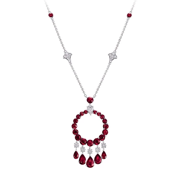 RUBY AND DIAMOND 'GYPSY' PENDANT-NECKLACE