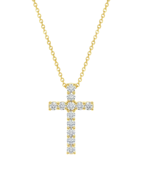 Crivelli Колье крест из желтого золота с бриллиантами 0,7 CT 024-1724/15870589 1