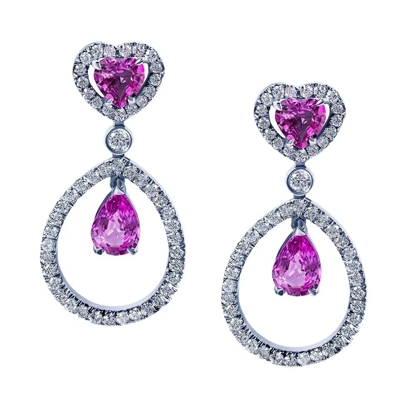 Earrings without a brand С БРИЛЛИАНТАМИ И САПФИРАМИ Jewelry