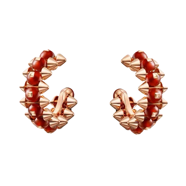 Clash de Cartier earrings, red-dyed agate